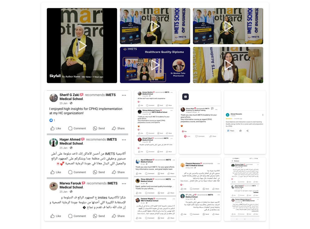 Student feedback collage